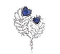 odulu Spilla vintage con piume e strass, a forma di cuore e piume, per donne, uomini, ragazze, ragazzi, maglioni, sciarpe, scialle, vestiti, idea regalo, 5*3.6cm, Metallo