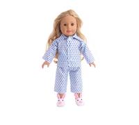 odulu Vestiti per bambole per bambole americane da 18 pollici-Pigiama stampato con fragole e stelle,orsi e gufi,abbigliamento da notte,accessorio per bambole da 43-46 cm,-2 pezzi/set-E