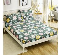 Oduo Lenzuolo sotto con Angoli, Stampa Lenzuola Microfibra Morbido - Lenzuola Coprimaterasso profondità 25cm per Letto Singolo Matrimoniale e Piazza e Mezza (150x200x25cm,Motivo Floreale)