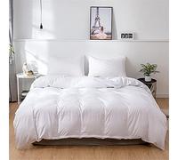 Oduo Set Biancheria da Letto in Microfibra Morbida -Set Copripiumino Matrimoniale Singolo, Tinta Unita, Stile Moderno semplicità Copripiumino con Cerniera e Federe (Bianca,260x230cm-3pcs)