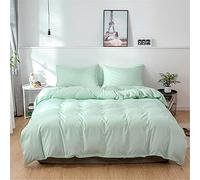 Oduo Set Biancheria da Letto in Microfibra Morbida -Set Copripiumino Matrimoniale Singolo, Tinta Unita, Stile Moderno semplicità Copripiumino con Cerniera e Federe (Menta Verde,200x230cm-3pcs)