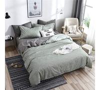 Oduo Set Biancheria da Letto Matrimoniale Microfibra, 3 Pezzi Stile Nordico Geometrico Copripiumino Set, Set Copripiumini e Federe per Letto Matrimoniale/Letto Singolo (Verde Chiaro,140x200cm)