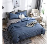 Oduo Set Biancheria da Letto Matrimoniale Microfibra, 3 Pezzi Stile Nordico Geometrico Copripiumino Set, Set Copripiumini e Federe per Letto Matrimoniale/Letto Singolo (Grigio Blu,140x200cm)