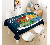 Oduo Tovaglie da Tavolo Natalizie Rettangolo Moderne Antimacchia Impermeabile a Prova di Olio e Sporco, Tavolo da Pranzo per Cene e Feste di Compleanno (Parco Giochi colorato,140x200cm)