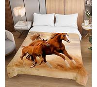 Oduo Trapuntino Copriletto Trapuntato Matrimoniale Singolo, 3D Stampa Cavallo Coperta Letto Morbida Microfibra Trapunta Primaverile Estivo Copri Letto per Camera da Letto (Deserto,180x220cm)
