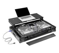 Odyssey Performance Ready Series (pannello patch XLR precablato) nero 1U custodia per RANE SYSTEM ONE con ruote e piattaforma per laptop Glide Style