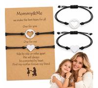 ODZFOS Bracciali coordinati set a forma di cuore per mamma e figlia perfetto per la Festa della Mamma, compleanni, Natale o il primo giorno di scuola