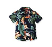 Odziezet Bambini Spiaggia Casual Magliette,Bambino Hawaiana Maniche Corte Camicia,Bimbo Estive Camicie,Bimbi Floreali Maglietta,Ragazzo Bottoni Tempo Libero Vestiti,6 Mesi-9 Anni