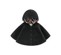Odziezet Giacca del Mantella Cappotti Invernali da Neonata Vestiti Caldi Pesanti Bimba Nero 3-4 Anni