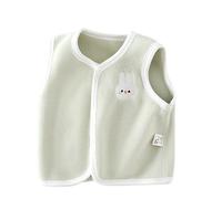 Odziezet Gilet Neonato in Polar Fleece, Giubbotto Antivento e Caldo per Autunno e Inverno, Design con Ricamo Cartone, Senza Cuciture, Bottoni a Pressione (Verde,6 mesi)