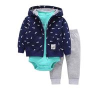 Odziezet Neonato Manica Lunga Felpa con Cappuccio + Body + Pantaloni Neonato Ragazza Ragazzo Autunno Inverno Vestiti Abiti 0-24 Mesi