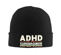 OEBANQGIV Cappelli con Cuffia ADHD i Miei Cappelli Superpower Cappelli da Maglia Stampati Cappello da Maglia Autunnale Cool Cool Women Unisex KPOP Elastico