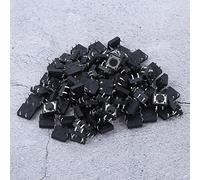 OEBUAFI 100 Pezzi Mini Interruttore a Pulsante Tattile Momentaneo Accessorio Micro Interruttore Tattile 12x12x5mm Auto-ripristinante DC12V Materiale Plastico Leggero in Ferro per PCB