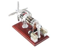 OEBUAFI 16 Cilindri Motore Stirling Ad Aria Calda Modello Generatore di Motori Giocattolo per Scienze Educative con 8 Cilindri Caldi 8 per L'Apprendimento della Fisica