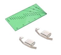OEBUAFI 2 Guide Magnetiche per Cuciture e Righello per Margine di Cucitura per Orli Esatti da 1/8" a 2" Ideale per Progetti di Quilting Durevole e Resistente Alla Rottura (GREEN)