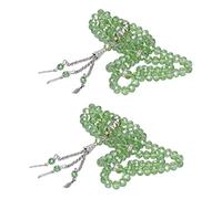 OEBUAFI 2 Pezzi di Perline di Preghiera Musulmane Tasbih Misbaha con 99 Perline e Separatori Mihrab Smalto Colorato Leggero e Resistente per Regalo per L'uso Quotidiano (GREEN)