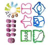 OEBUAFI 25 Pezzi Tagliabiscotti Set, Acciaio Inossidabile, Forme Divertenti | Kit taglia-frutta per biscotti, pane, bastoncino con cartoni animati 3D, lavabile in lavastoviglie, senza spigoli vivi,