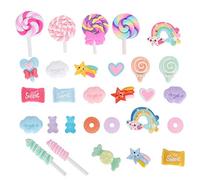 OEBUAFI 29 Pezzi Giocattoli di Caramelle Falso Arredamento Caramelle Artificiali Set di Simulazione Decorazione in Plastica Fai da te con Caramelle Colorate per Caso Del Telefono Negozio
