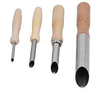 OEBUAFI 4 Fori per Argilla, in Acciaio Inossidabile, con Manico in Legno, Ideali per Modellare Argilla, Ceramica e Altri Oggetti artistici.