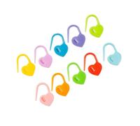 OEBUAFI 50 Pezzi Segnapunti Colorati, Fermagli per Ferri da Maglia a Forma di Cuore, Spilli in Plastica per Uncinetto con Design a più Colori per Ricamo Fai da Te