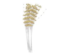 OEBUAFI 50pcs Pearl Beaded Stems Bead Spray Stems (GOLD) | Fusti di Perle, Bastoncini di Perle, Bouquet di Steli con Perle, Spilli Floreali di Perle