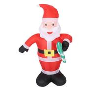 OEBUAFI Babbo Natale Gonfiabile da 1,1 M con Luci a LED Integrate, Babbo Natale Gonfiabile in Piedi con in Mano un Bastoncino di Zucchero, Decorazioni Natalizie All'aperto (Spina europea 220-240v)
