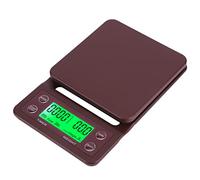 OEBUAFI Bilancia da Digitale Bilancia per caffè con Timer per la Preparazione del caffè con Tappetino in Silicone Rimovibile e Copertura in Plastica Display LCD con Precisione di 0,1 G (Borgogna
