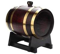 OEBUAFI Botte di Vino Vintage in Legno di Quercia da 1,5 Litri con Rubinetto in Legno per un Gusto Migliore, Ideale per Conservare Brandy e Tequila, Botte di Rovere per Vino