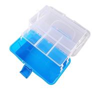 OEBUAFI Cassetta degli Attrezzi Pieghevole Trasparente a Tre Strati Scatola di Immagazzinaggio in Plastica Durevole Organizzatore con Maniglia Portatile per Accessori per Strumenti di Cancelleria