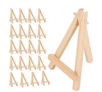 OEBUAFI Cavalletto in Legno Naturale Leggero Espositore Portatile con Cornice per Piccole Opere D'arte, Cartello per Tavolo da Matrimonio, 20 Pezzi
