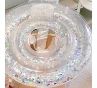 OEBUAFI Ciambella Gonfiabile con Paillettes a Conchiglia per Bambini, | PVC Ecologico, Trasparente con Paillettes Scintillanti, Camera D,Aria Ispessita Anti Perdita, Leggero per Piscina e Spiaggia