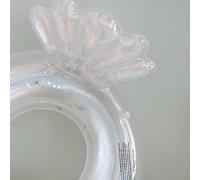 OEBUAFI Ciambella Gonfiabile con Paillettes a Conchiglia per Bambini, | PVC Ecologico, Trasparente con Paillettes Scintillanti, Camera D,Aria Ispessita Anti Perdita, Leggero per Piscina e Spiaggia