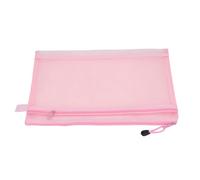 OEBUAFI Comode Borse a Tracolla in Rete a Doppio Strato da 10 Pezzi per Ufficio e Viaggi, Robuste Borse per Documenti in Rete con Cerniera per Documenti e Cosmetici (PINK)