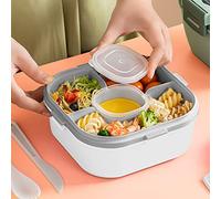 OEBUAFI Contenitore per il Pranzo in Plastica per Insalata Contenitore per il Pranzo Portatile per Insalata per Ridurre i Grassi Sicuro per Microonde per Impiegati (Bianco, 1700ml)