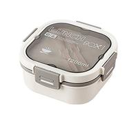 OEBUAFI Contenitore per il Pranzo in Plastica per Insalata Contenitore per il Pranzo Portatile per Insalata per Ridurre i Grassi Sicuro per Microonde per Impiegati (Bianco, 1200 ml)