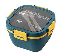 OEBUAFI Contenitore per il Pranzo in Plastica per Insalata Contenitore per il Pranzo Portatile per Insalata per Ridurre i Grassi Sicuro per Microonde per Impiegati (Blu, 1700 ml)