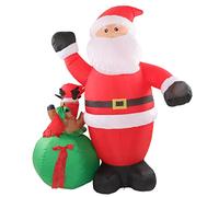 OEBUAFI Decorazione Natalizia Gonfiabile di Babbo Natale con Luci a LED Integrate e Sacche D'acqua per Feste in Giardino All'aperto (Spina europea)