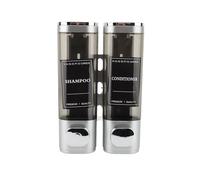 OEBUAFI Dispenser con Pompa a Pressione, Dispenser per Shampoo con Vista Trasparente a Doppia Testa in ABS da 300 Ml Montato a Parete con Design a Doppia Testa, per Balsamo per Shampoo (SILVER)