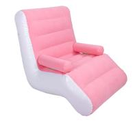 OEBUAFI Divano Gonfiabile con Superficie Morbida e Floccata, Poltrona a Sdraio Portatile Leggera per viaggiare. Divano Gonfiabile Multifunzionale per il Relax (PINK)