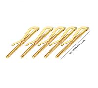 OEBUAFI Fermasoldi da 5 Pezzi, Molla in Acciaio Elettrolitico Ad Alta Durezza 85 Mm per Portafoglio in Pelle, con Spazio Extra per Banconote in Contanti, Bronzo Dorato Spazzolato (GOLD)