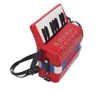 OEBUAFI Fisarmonica a Piano ABS 17 Tasti Ideale per Bambini Principianti con Manuale Utente e Spartito Musicale (rosso)