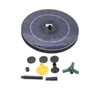 OEBUAFI Fontana Solare per Il Bagno degli Uccelli, 6 Luci LED Colorate con 6 Ugelli e Pannello Solare Integrato, per la Decorazione del Patio della Piscina con Laghetto da Giardino (Black)