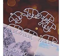 OEBUAFI Graffette Metalliche a Forma di Orso, Graffette Bianche Decorative Piccole per Materiale Scolastico, Materiale per Ufficio e Vita Quotidiana, 12 Pezzi