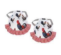 OEBUAFI Grembiule da Gallina con Sella per Pollo, 2 Pezzi, Protezione per Piume D'ala, Copertura Posteriore Elastica per Galline con Materiale in Tessuto per Protezione del Pollame, (Tipo C)