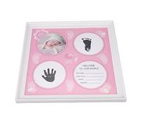 OEBUAFI Kit per Impronte di Mani di Bambini Cornice per Ricordi di Neonati con Inchiostro e Biglietti per Impronte per L'esposizione di Decorazioni per la Casa della Scuola Materna (PINK)