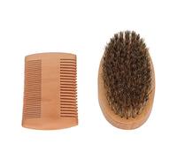 OEBUAFI Kit per la Cura della Barba Set di Spazzole per Barba Morbide con Pettine a Doppio Lato in Legno Robusto per Uomo, Ideale per Costruire Vari Stili di