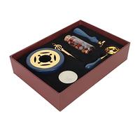 OEBUAFI Kit Timbro Sigillo di Ceralacca, Set di Ceralacca Dal Design retrò con Cucchiaio più Caldo e Kit Completo di Sigillo in Lega di Legno con Cera Dipinta a Fuoco per Lettere,