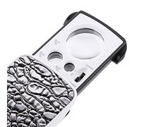 OEBUAFI Lente D'ingrandimento Ottica per Gioielli Lente con Luce a LED Ad Alta Definizione per Piccoli Caratteri, Griglie e Difetti per la Valutazione di Gioielli, Francobolli e Monete Nero/Argento