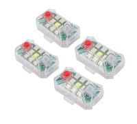OEBUAFI Luci Stroboscopiche a LED Wireless 4 Pezzi con Telecomando Ricaricabile RGB 7 Colori 10 modalità IP65 Impermeabili con Ricarica USB-C per Auto Moto Bici Barche Avviso di Emergenza