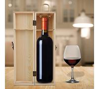 OEBUAFI Luxury Red Wine Box Natural Wood Durable Gift Holder, Facile da